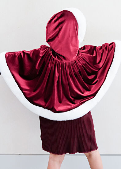 Mimi & Lula Mrs. Claus Kız Çocuk Pelerin Kostüm - 4