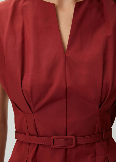 Beymen Club Kiremit Korsaj Detaylı Mini Elbise - 6