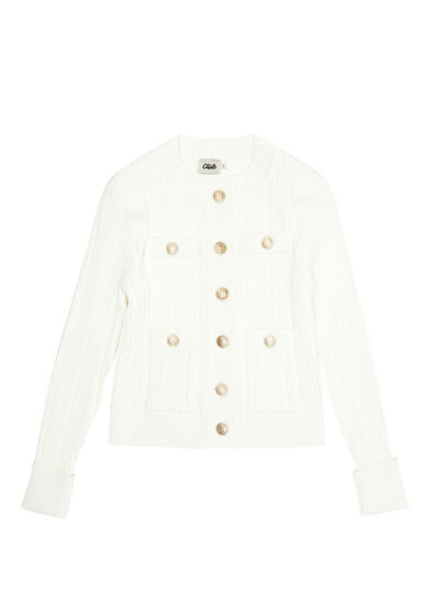 Beymen Club Off-White Knit Jacket - 7