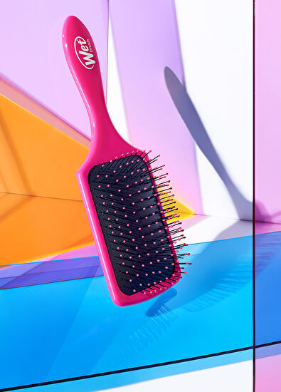 Wet Brush Paddle Detangler Pembe Dolaşık Açıcı Geniş Kadın Saç Fırçası  - 4