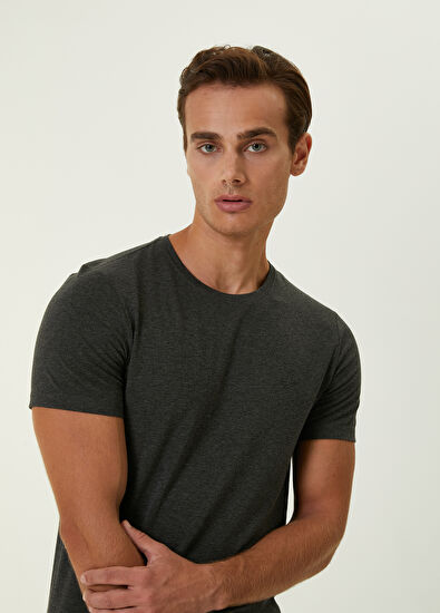 Beymen Club Anthracite Melange Basic T-shirt - 6