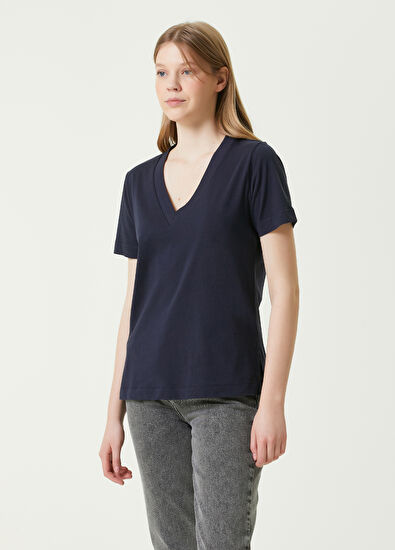 Beymen Club Lacivert V Yaka Basic T-shirt - 3