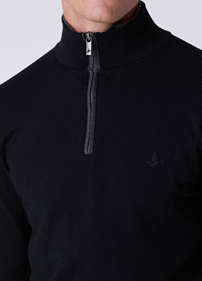 Beymen Club Black Collar Zipper Closure Sweater - 6