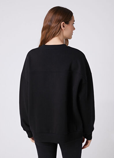 Beymen Club Clubby Oversize Black Christmas Sweatshirt - 5