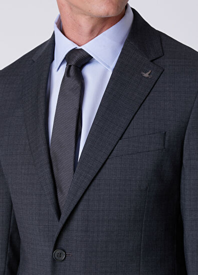 Beymen Club Anthracite Faded Plaid Wool Suit - 7