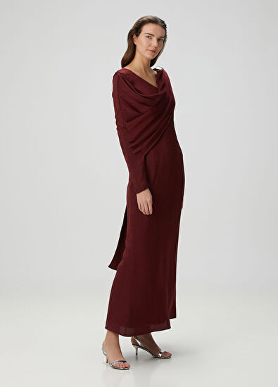 Baobab Kuma Bordo Maksi Abiye Elbise - 3