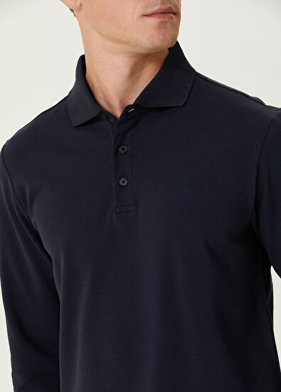 Comfort Fit Navy Blue Polo Sweatshirt Beymen Club Comfort Fit Navy Blue Polo Sweatshirt - 6