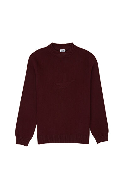 Beymen Club Plum Ribbed Collar Goose Logo Sweater - 5