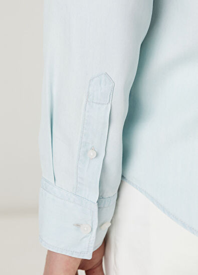 Beymen Club Comfort Fit Light Blue Lyocell Jean Shirt - 7