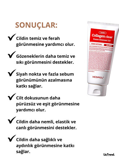 MEDIPEEL Red Lacto Collagen Clear Foam Cleanser 2.0 Facial Cleansing Foam Containing Collagen and Probiotics 300 ml - 4