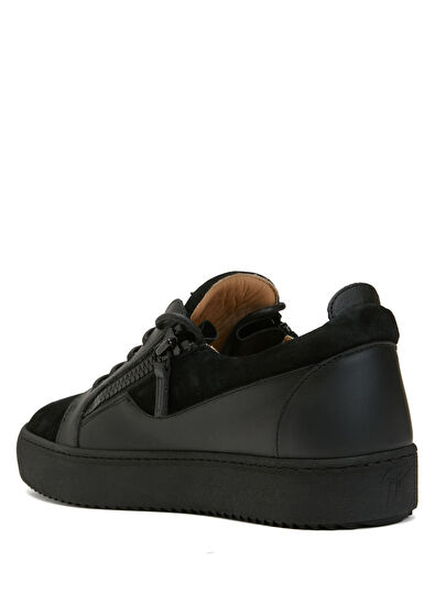 Siyah Erkek Deri Sneaker - Görsel 5