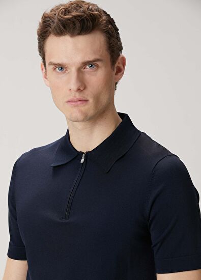 Sandro Lacivert Polo Yaka T-shirt - 5