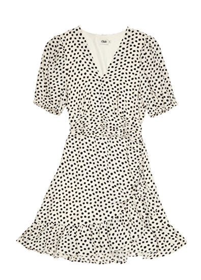 Beymen Club Ekru Puantiye Desenli Mini Elbise - 7