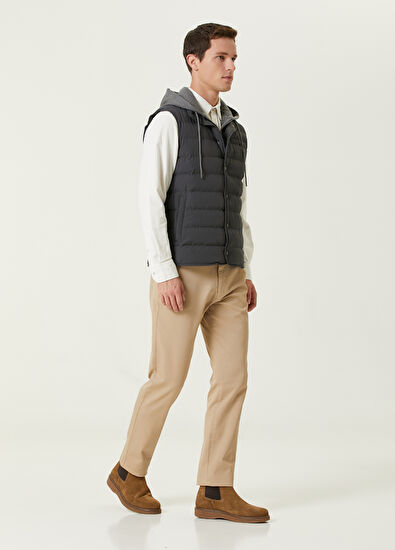 Beymen Club Anthracite Hooded Puffer Vest - 3