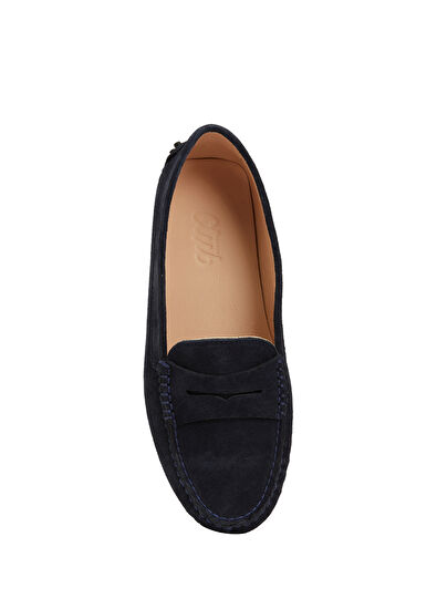 Beymen Club Lacivert Bantlı Kadın Süet Loafer - 4