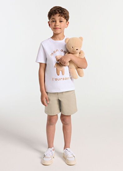 Jacadi Paris Bej Twill Erkek Çocuk Bermuda Şort - 5