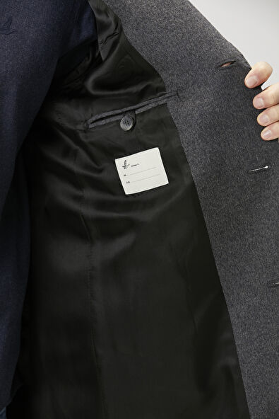 Beymen Club Gri Yün Kaşe Palto - 7