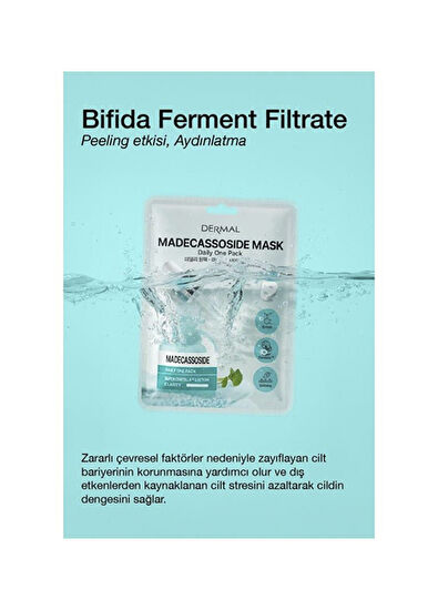 Dermal Madecassoside Kuru ve Yorgun Ciltler İçin Nemlendirici ve Canlandırıcı Kore Maskesi 23 gr 3 Adet - 3