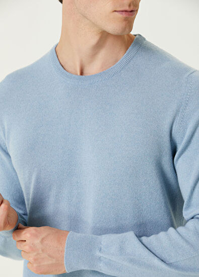 Fedeli Açık Mavi Kaşmir Triko - 5