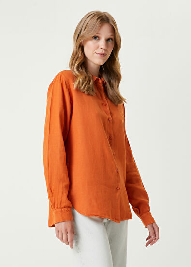 Beymen Club Kiremit Keten Gömlek - 3