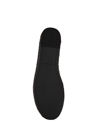 Bej Siyah Logo Detaylı Kadın Kanvas Espadril - Görsel 6