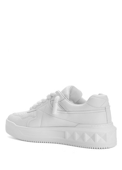 Valentino Garavani One Stud White Men's Leather Sneakers - 3