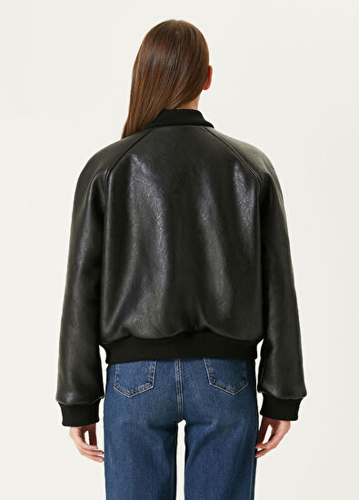 Dsquared2 Siyah Logolu Bomber Ceket - 5
