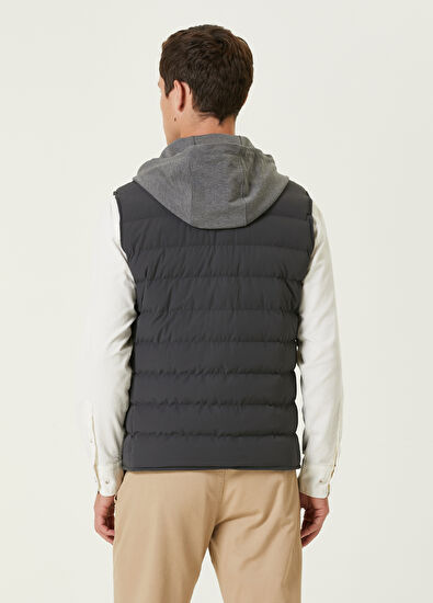 Beymen Club Anthracite Hooded Puffer Vest - 5