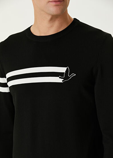 Siyah Logo Jakarlı Kazak Beymen Club Siyah Logo Jakarlı Kazak - 6