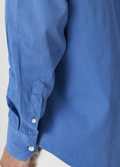 Beymen Club Comfort Fit Mavi Gabardin Doku Gömlek - 7
