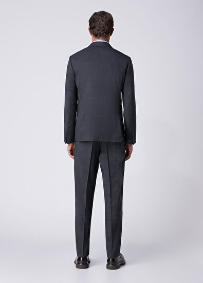 Beymen Club Anthracite Faded Plaid Wool Suit - 6
