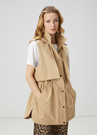 Beymen Club Bej Kapüşonlu Yelek - 5