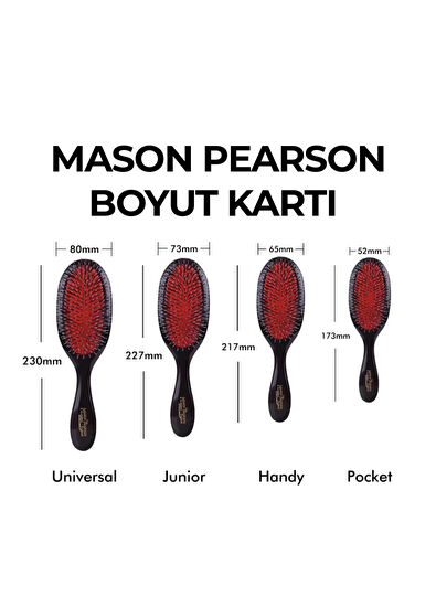 Mason Pearson Handy Nylon N3 Dark Saç Fırçası - 6