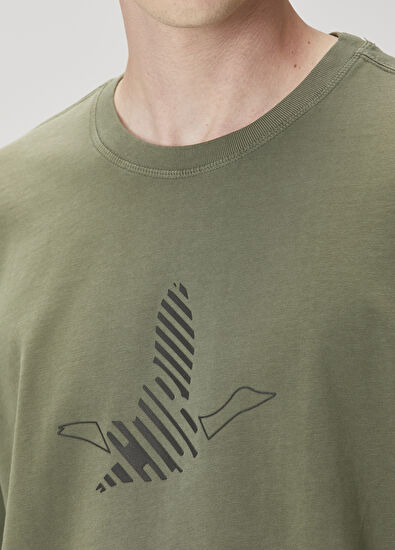 Beymen Club Haki Logo Baskılı Oversize T-shirt - 7