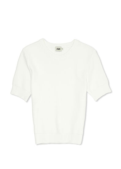 Beymen Club Beyaz Kısa Kol Kazak - 7