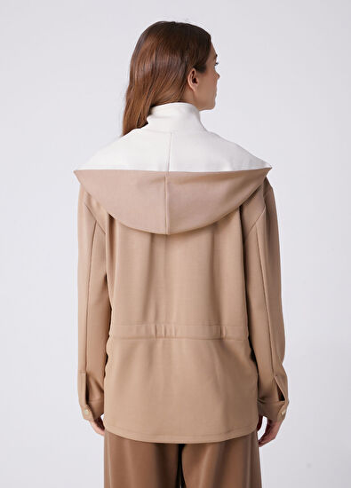 Beymen Club Camel Hooded Knitted Jacket - 5