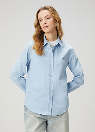 Beymen Club Blue Basic Denim Shirt - 5