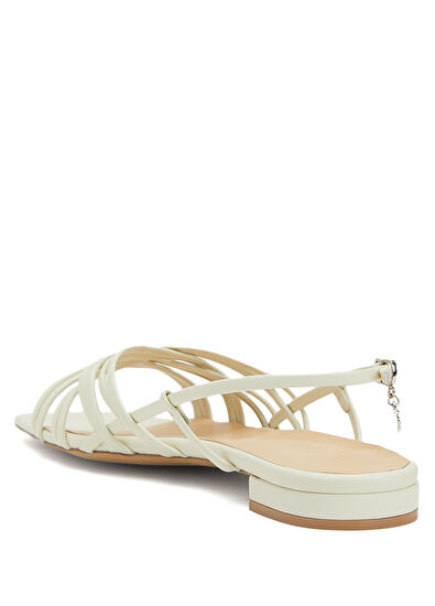 Beymen Club Ekru Kadın Deri Sandalet - 3