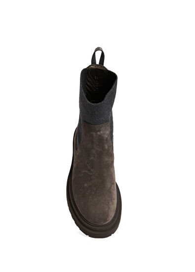 Koyu Kahverengi Kadın Süet Bot - Görsel 5