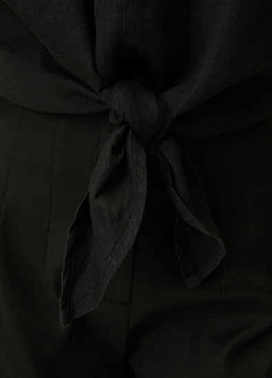 Beymen Club Black Knot Detail Linen Blouse - 6