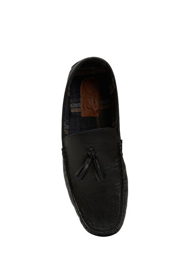 Beymen Club Siyah Püskül Detaylı Erkek Süet Loafer - 4