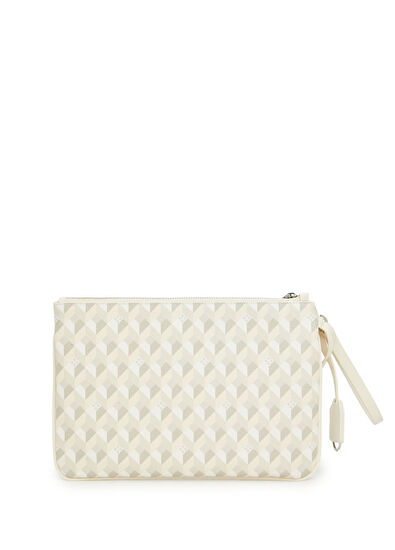 Bej Monogram Desenli Kadın El Portföyü - Görsel 5