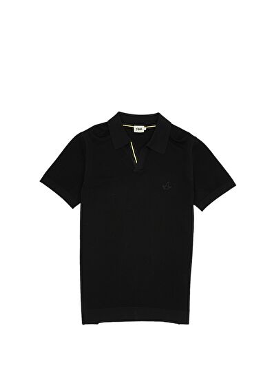 Beymen Club Siyah Polo Yaka Kısa Kollu Triko - 7