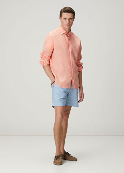 Beymen Club Comfort Fit Somon Keten Gömlek - 4