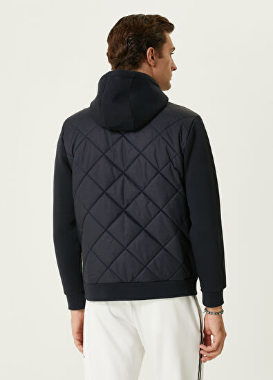 Beymen Club Navy Blue Hooded Quilted Garnish Coat - 5