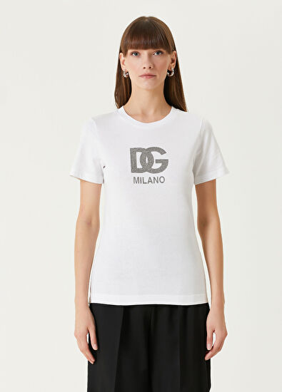 Dolce&Gabbana Beyaz Logo Baskılı T-shirt - 3