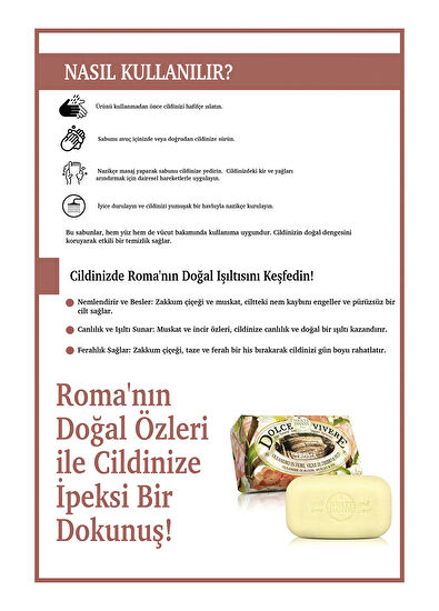 Nesti Dante Dolce Vivere Roma Vegan Bakım Sabunu 250 gr - 4