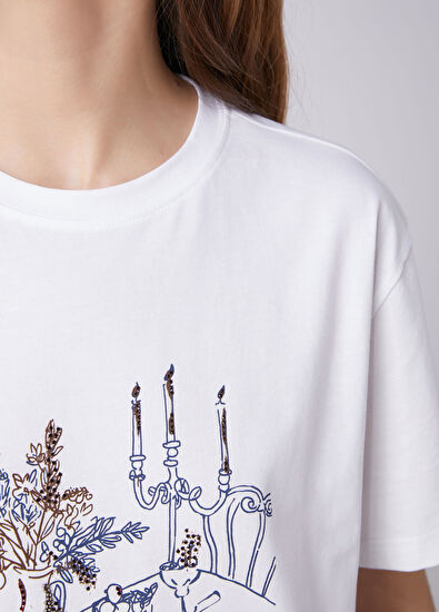 Beymen Club Kırık Beyaz Baskılı T-shirt - 7