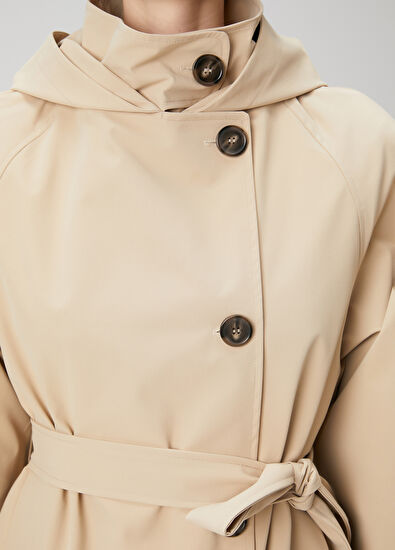 Beymen Club Beige Hooded Trench Coat - 7