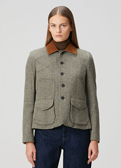 Polo Ralph Lauren Kahverengi Desenli Yün Blazer - 3